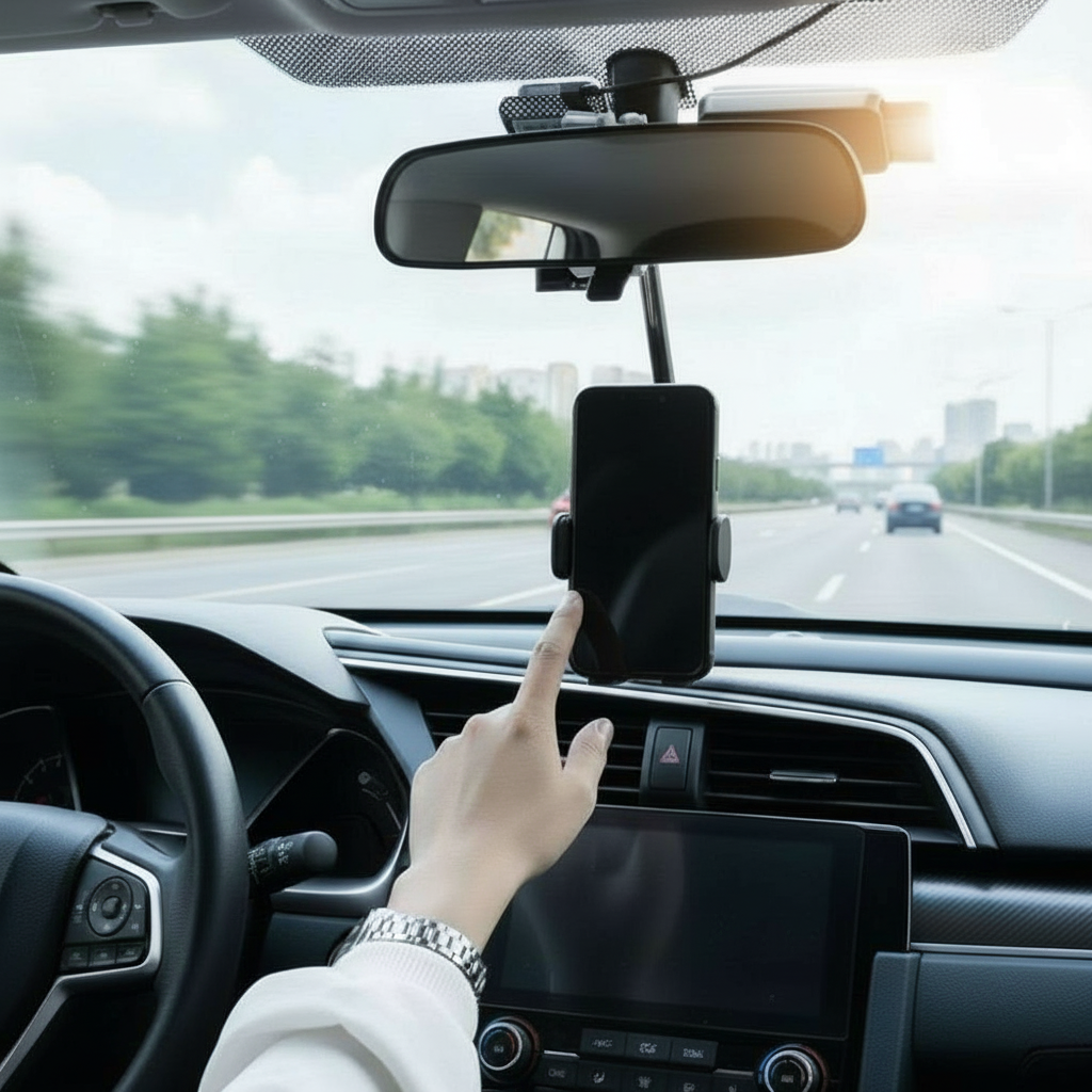 Support de téléphone | Pour rétroviseur d'utilitaire