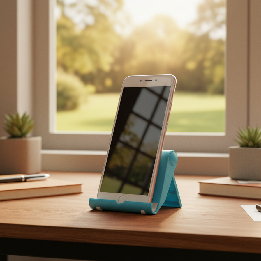 Support de bureau | Pour téléphone bleu
