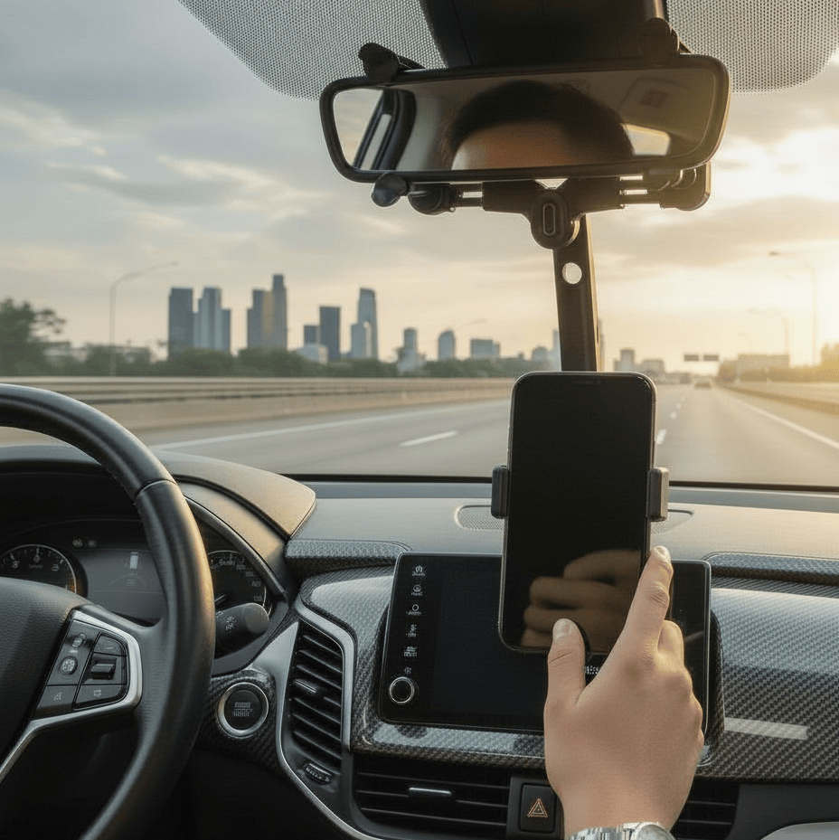 Support Telephone Voiture sur Fixation Retroviseur